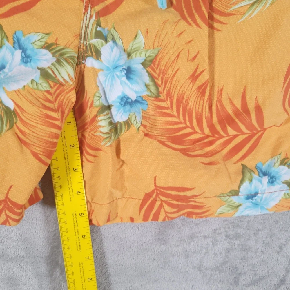 Tommy‎ Bahama Swim Trunks Mens Large Orange Floral Hawaiian Short Mesh Lined 6